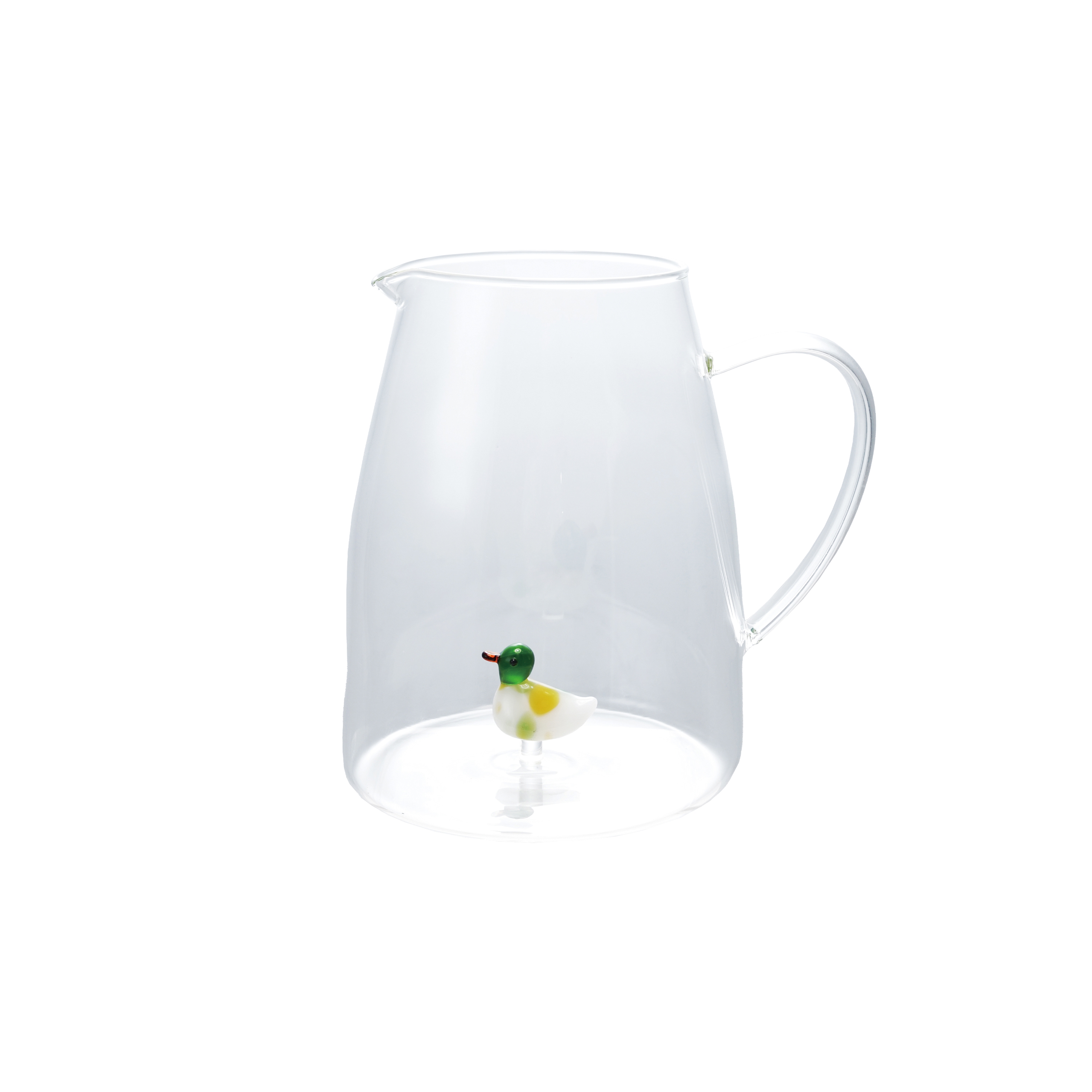1.75-Quart Glass Pitcher with Duck Inside, Multicolor - Image 0