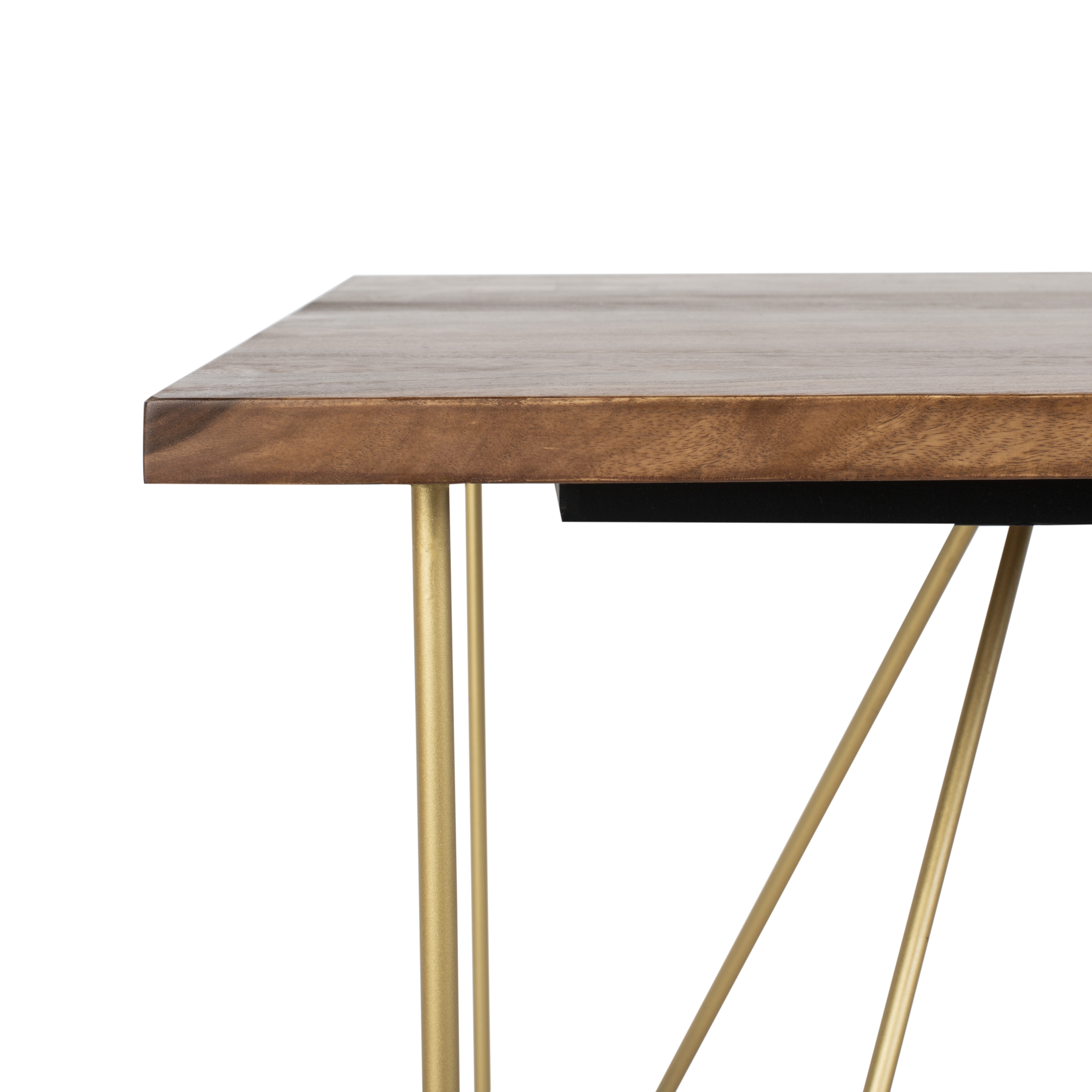 Captain Hairpin Legs Wood Dining Table - Walnut/Brass - Arlo Home - Image 3