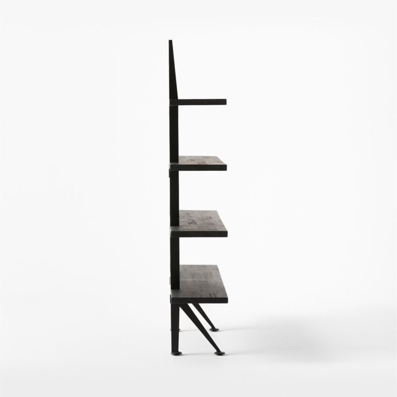 Azzurra Black Metal and Wood Bookshelf - Image 3