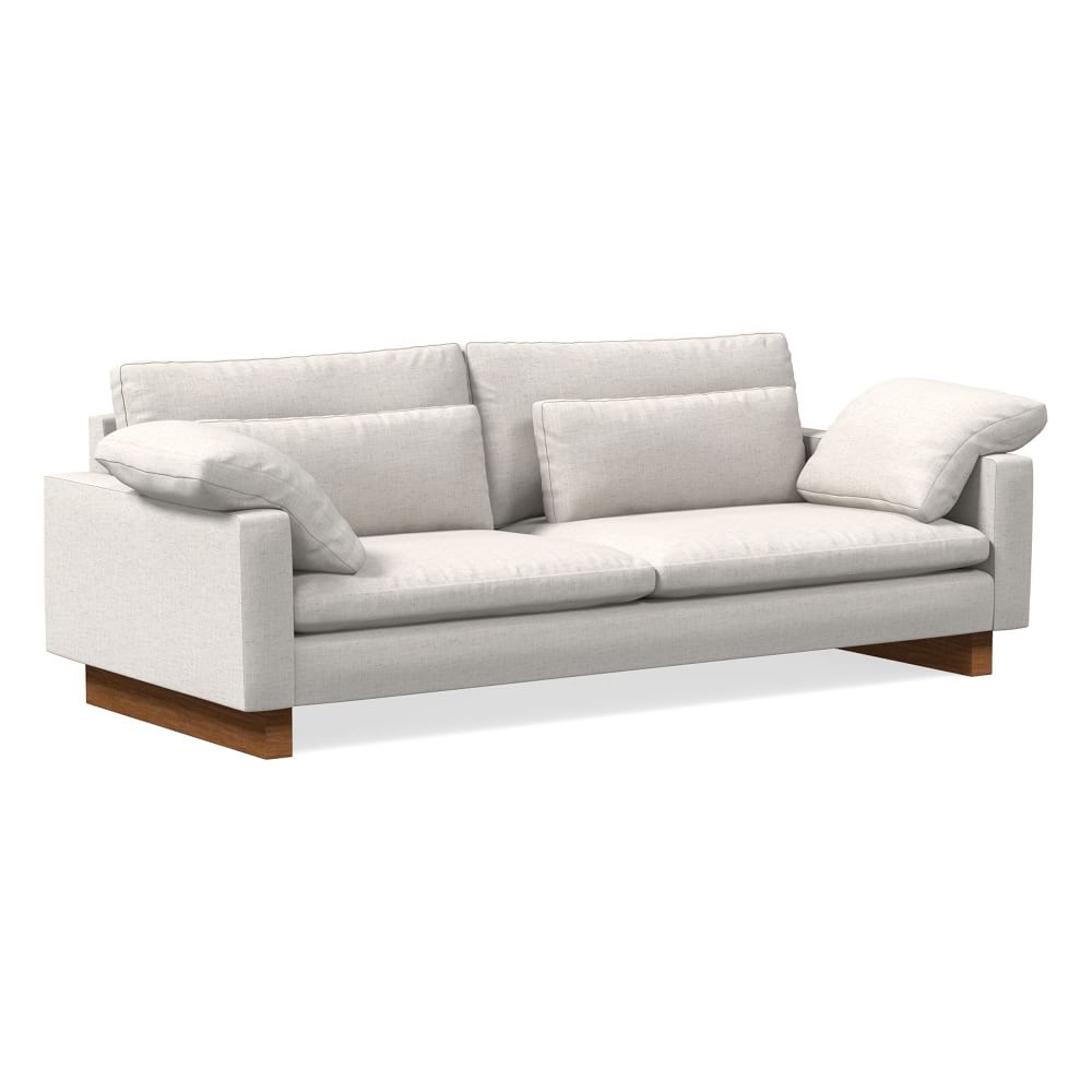 Harmony Swoop Arm 92" Sofa, Performance Coastal Linen, White - Image 0