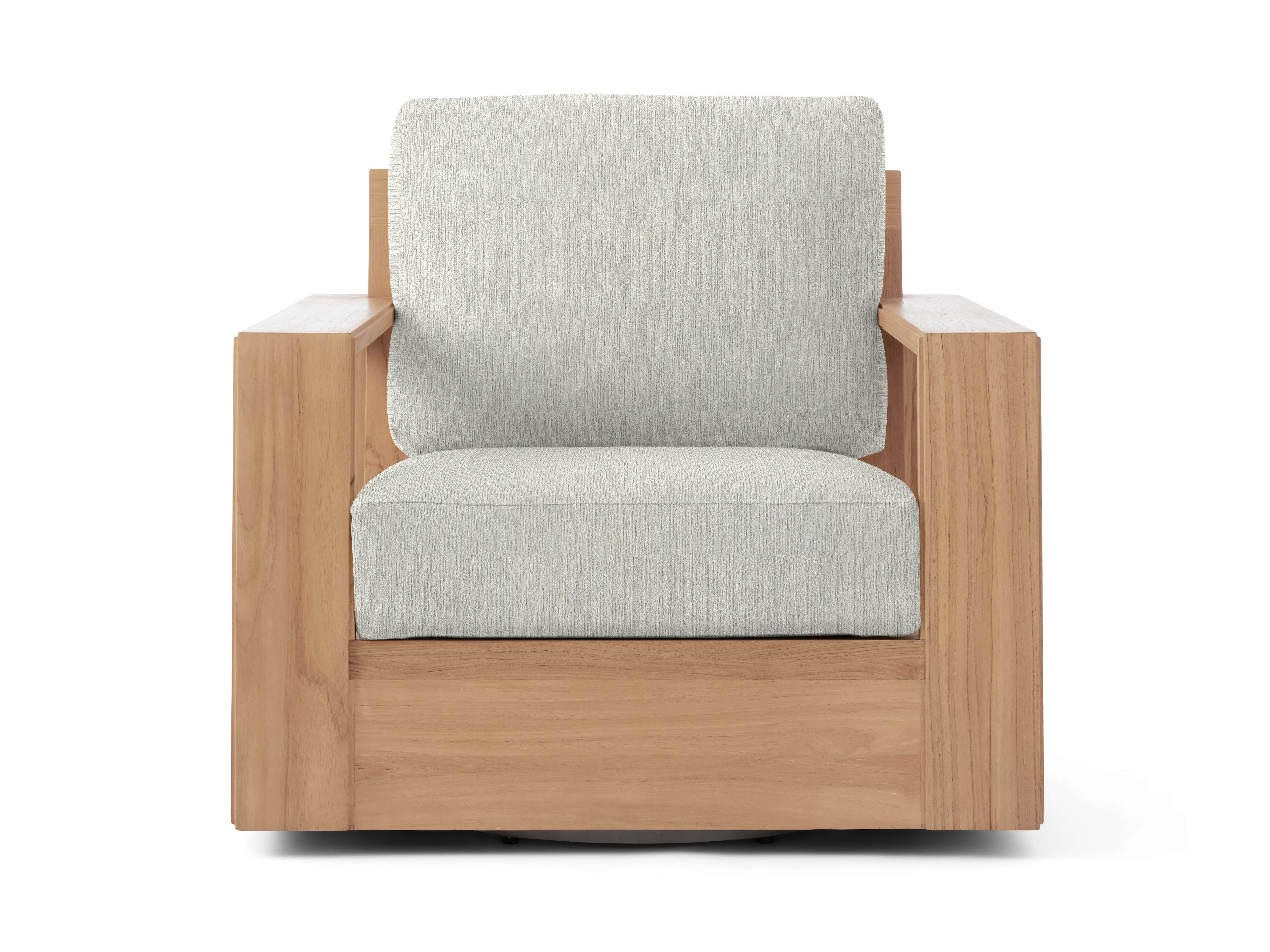 Canyon Outdoor Swivel Chair Teak in Natural  Twilly Snow  - Image 0