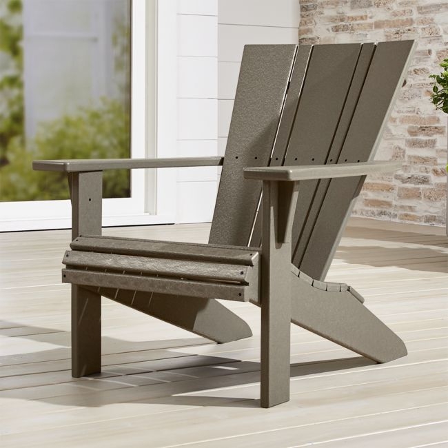 Vista II Slate Grey Outdoor Adirondack Chair by POLYWOOD® - Image 1