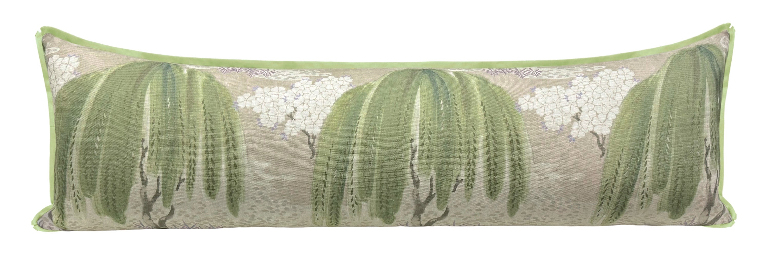 THE XL LUMBAR :: WILLOW TREE // BEIGE | THIBAUT - XL LUMBAR 14" X 48" / BUTTERFLY FLANGE / Celadon - Image 1