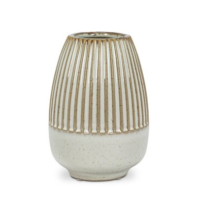 Carlinville Whitewash 3.5" Stoneware Table Vase - Image 0