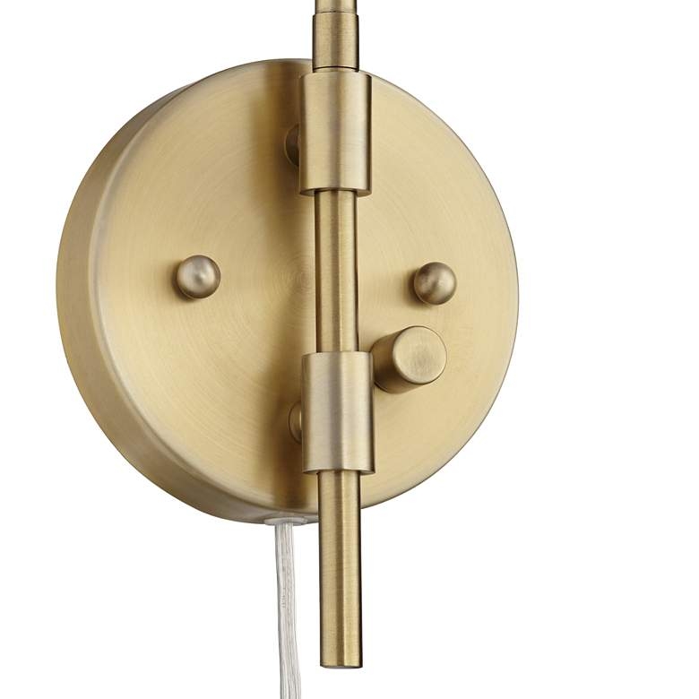 360 Lighting Marybel Brass Adjustable Downlight Swing Arm Plug-In Wall Lamp - Image 4