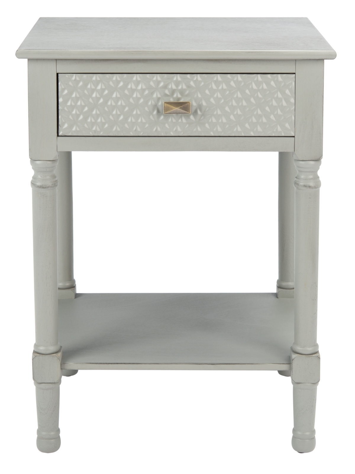 Halton 1 Drawer Accent Table - Distressed / Grey - Safavieh - Image 0