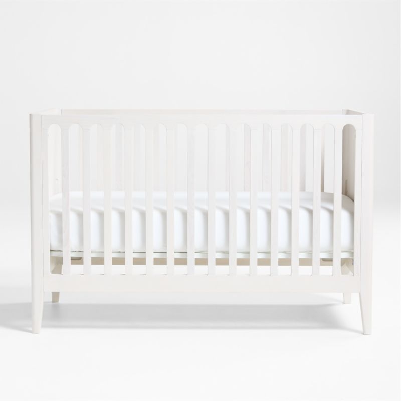 Archie Whitewashed Ash Wood Convertible Baby Crib - Image 2