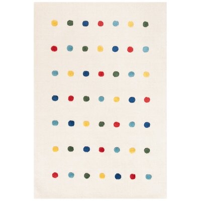 Iolo Polka Dots Handmade Tufted Ivory Area Rug - Image 0