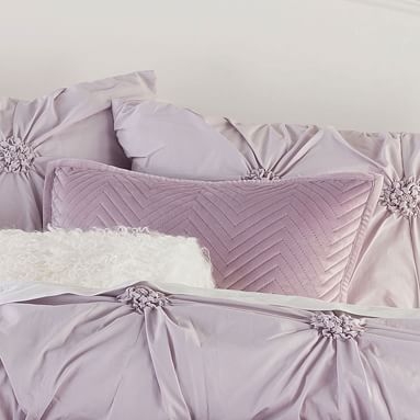 Luxe Velvet Pillow Cover and Insert, Dusty Iris - Image 3