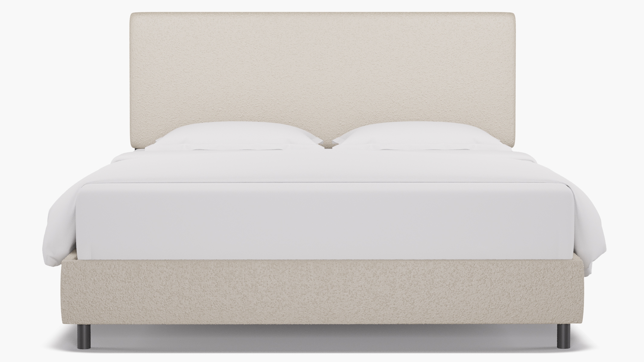 Square Back Bed, Snow Boucle, King - Image 0