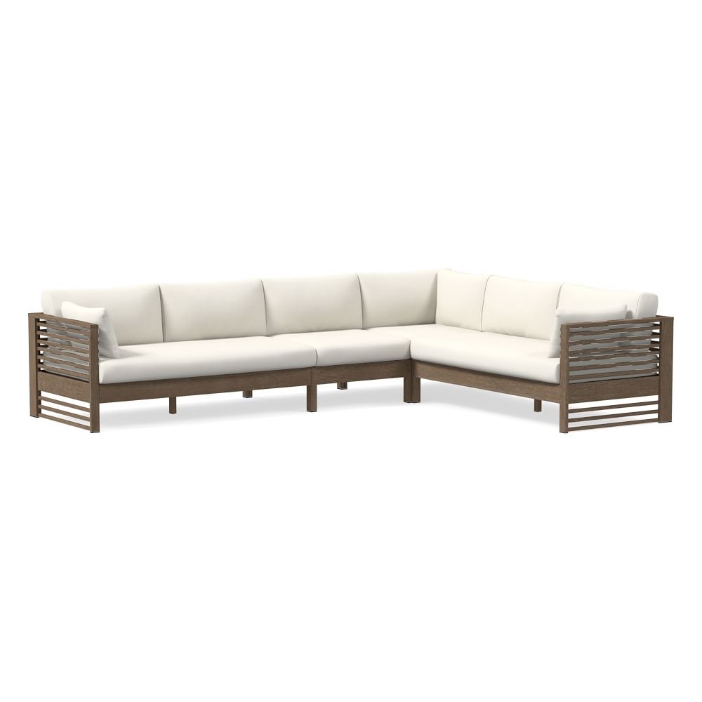 Santa Fe Slatted Collection, 4 Piece Sectional Set Cushion Cover, Sunbrella Piazza, White - Image 0