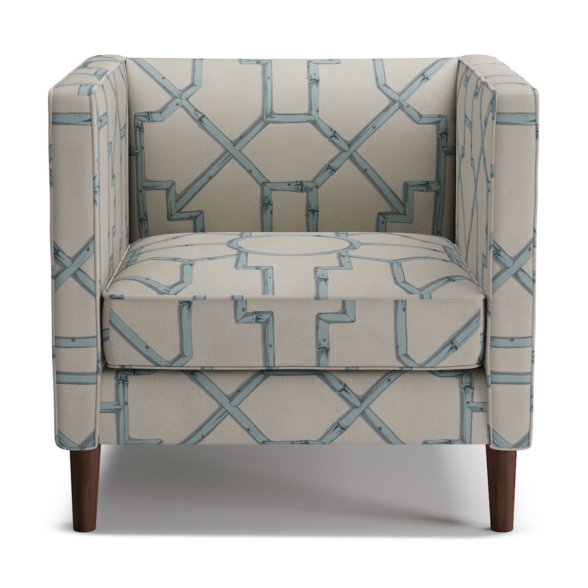Tuxedo Chair | Blue Baldwin Bamboo - Image 0