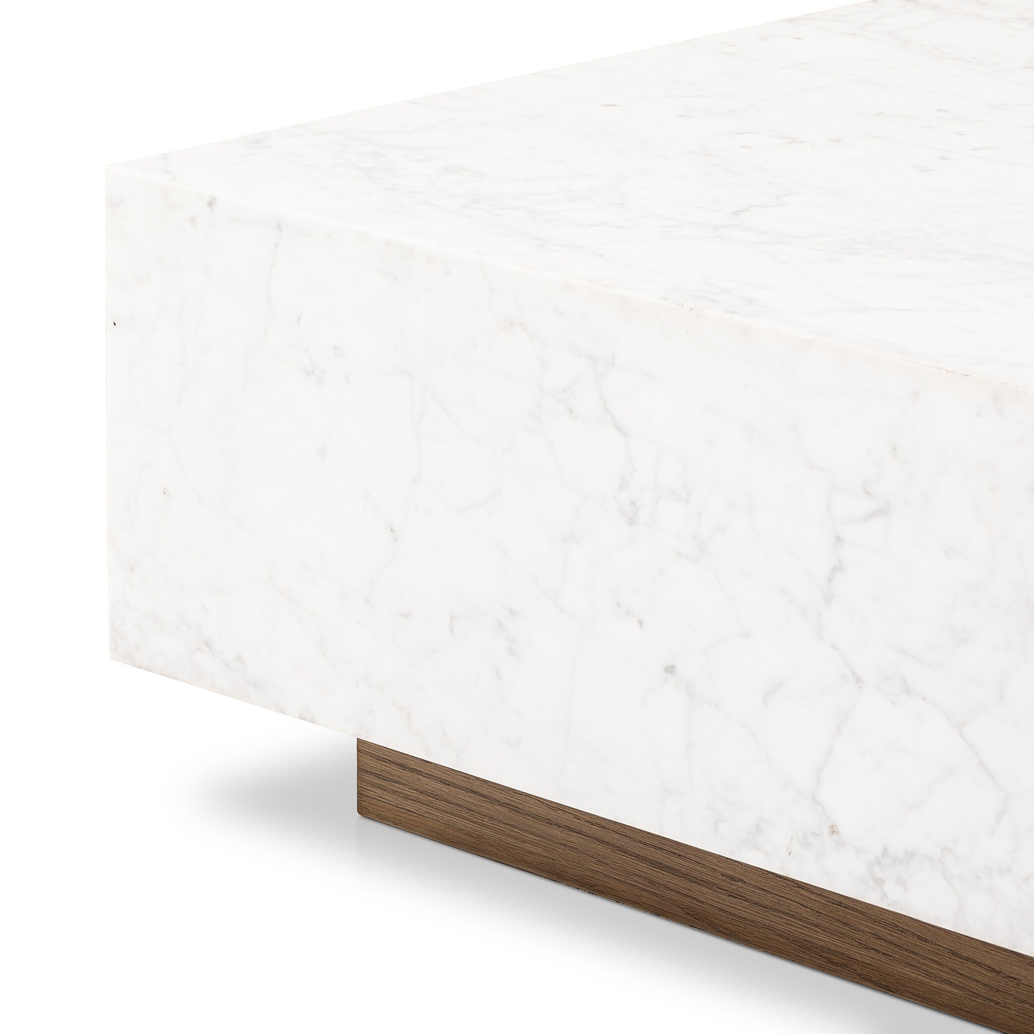 Masera Marble Coffee Table - White Carrara Marble - Image 6