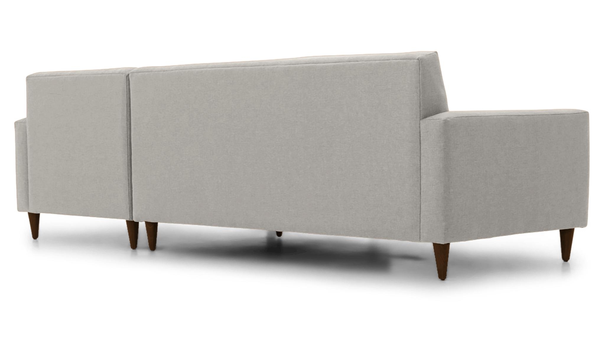 White Korver Mid Century Modern Sectional - Tussah Snow - Mocha - Left - Image 3