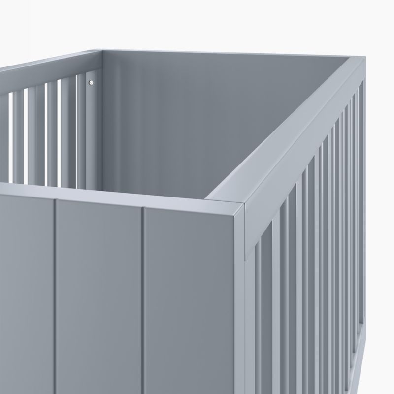 Finn Mist Blue Wood Convertible Baby Crib with Toddler Bed Rail - Image 4