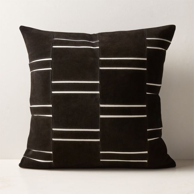 Keene Black Suede Throw Pillow Cover 20''x20" - Image 0