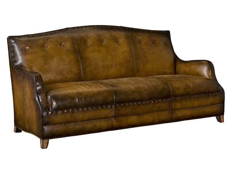 Leathercraft Soho 74.5"" Genuine Leather Round Arm Standard Sofa - Image 0