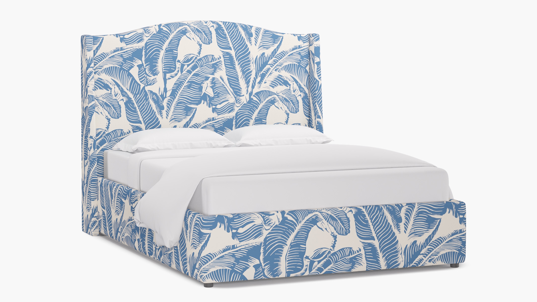 Curved Wingback Bed, Cornflower Martinique® Encore, Twin - Image 1