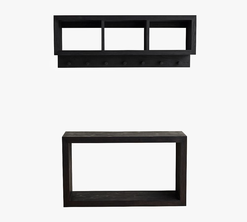 Folsom Entryway Wall Shelf & Console Table, Charcoal - Image 0