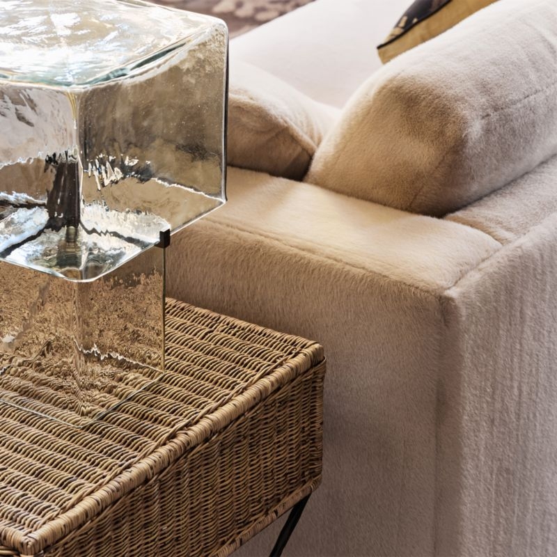 Reed Natural Wicker and Metal 20" End Table by Jeremiah Brent - Image 3