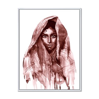 FDP35683_Monochrome Portrait Of Young Indian Woman II - Modern Canvas Wall Art Print - Image 0