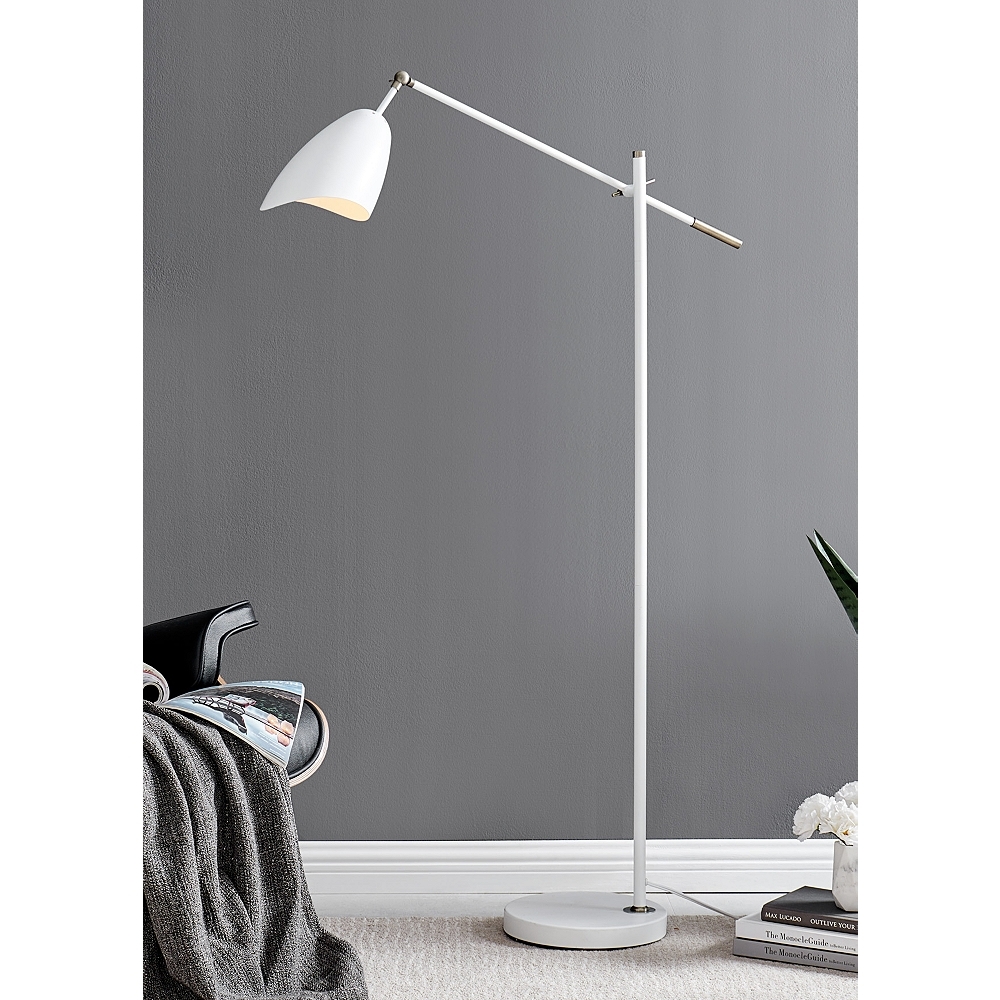 Lite Source Tanko Adjustable Reading Floor Lamp, White - Image 1