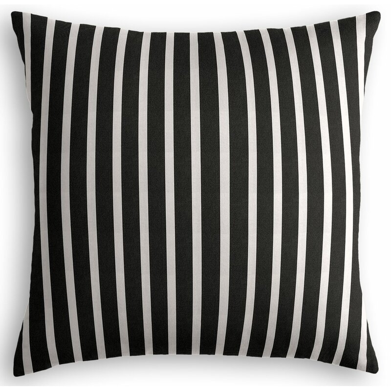 Loom Decor Indoor/Outdoor Throw Pillow Color: Black, Size: 18" x 18" - Image 0