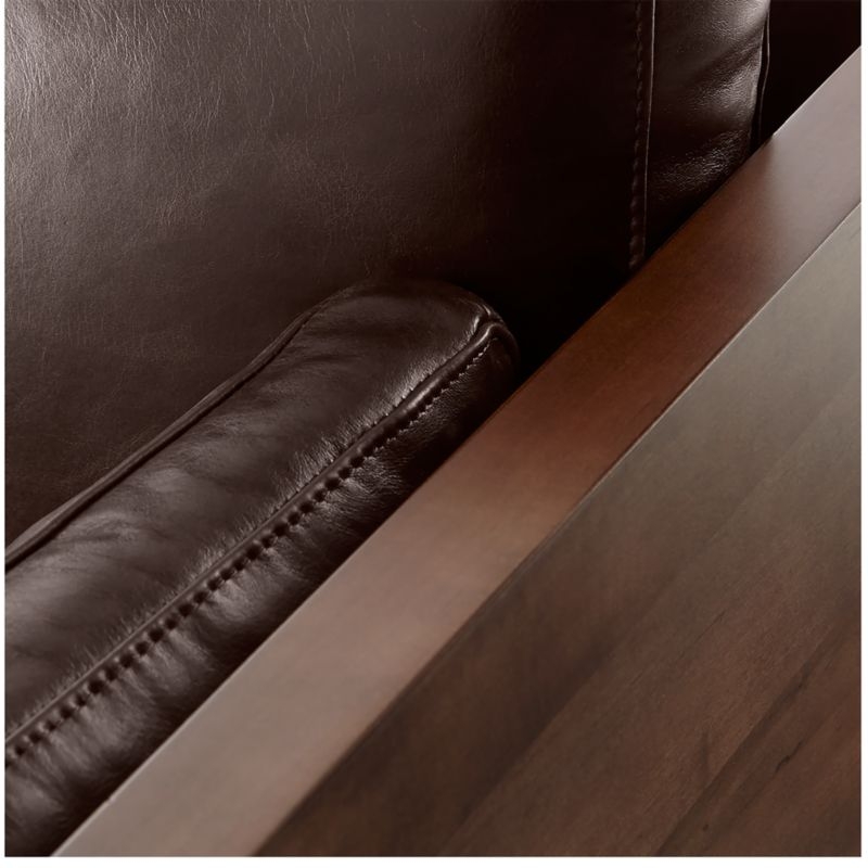 Sherwood Leather Exposed Wood Frame Chair - Image 3