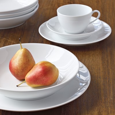 Pillivuyt Coupe Porcelain 16-Piece Dinnerware Set with Pasta Bowl, White - Image 5