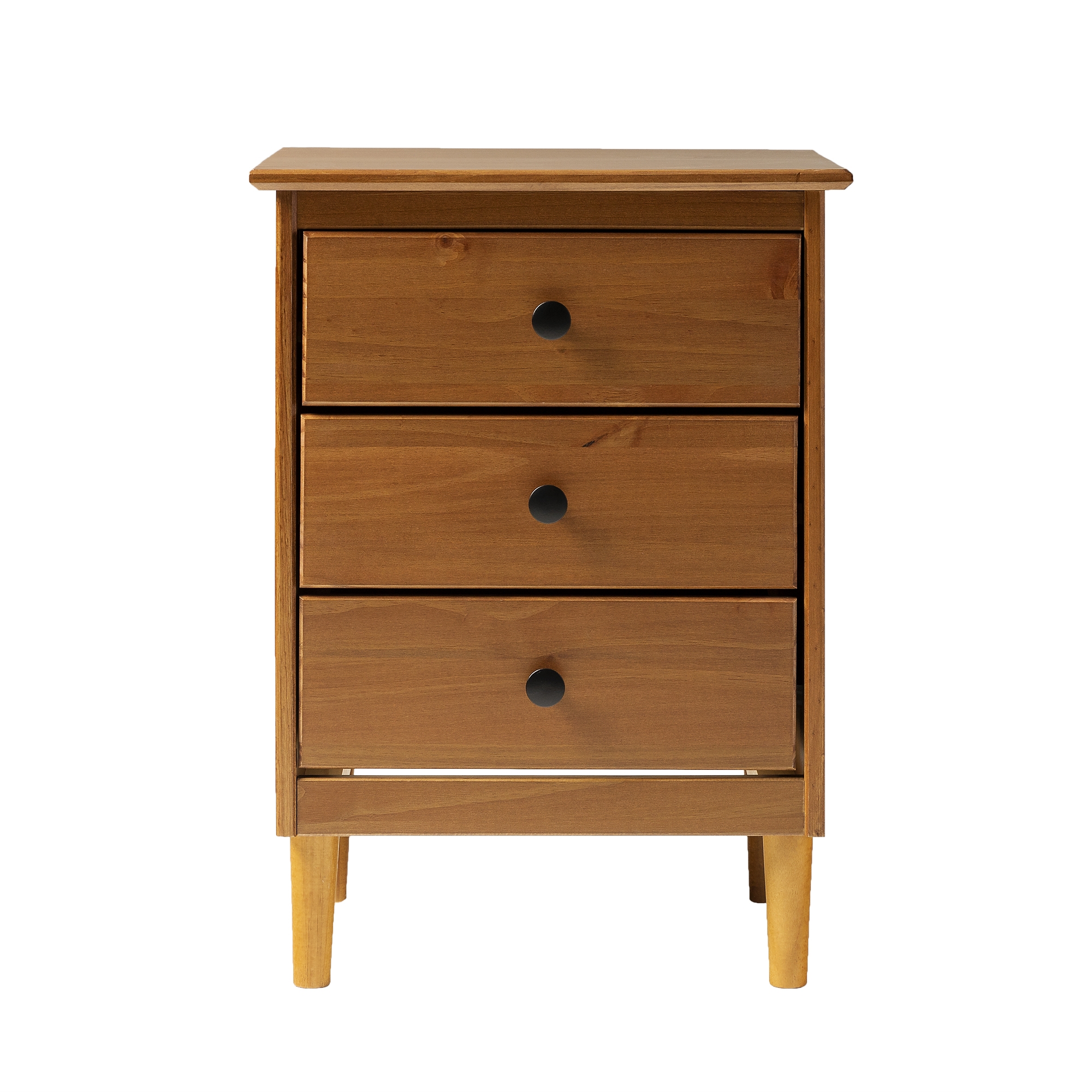 Modern 3 Drawer Nightstand - Caramel - Image 0