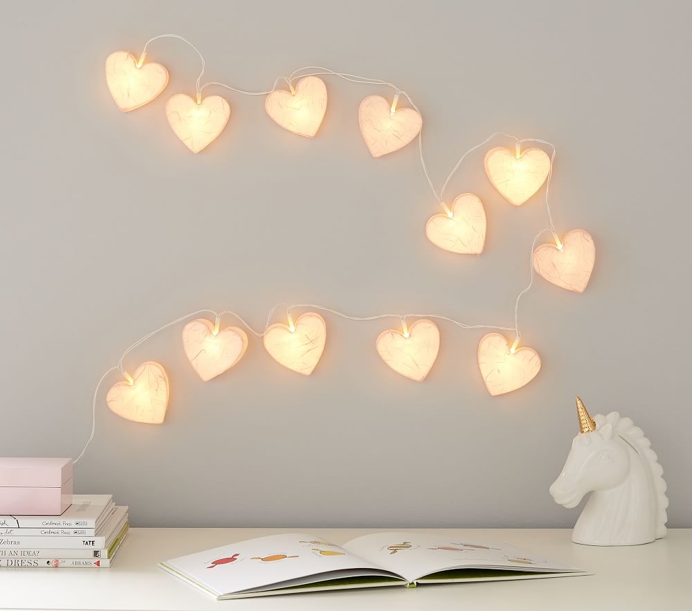 Paper Mache Heart String Lights - Image 0