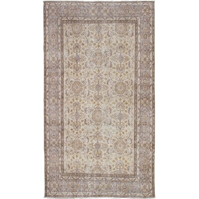 One-of-a-Kind Serna Hand-Knotted Before 1900 Cream 4'8" x 8'9" Wool Area Rug - Image 0