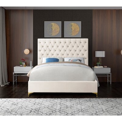 Dermott Tufted Upholstered Low Profile Platform Bed - Image 0