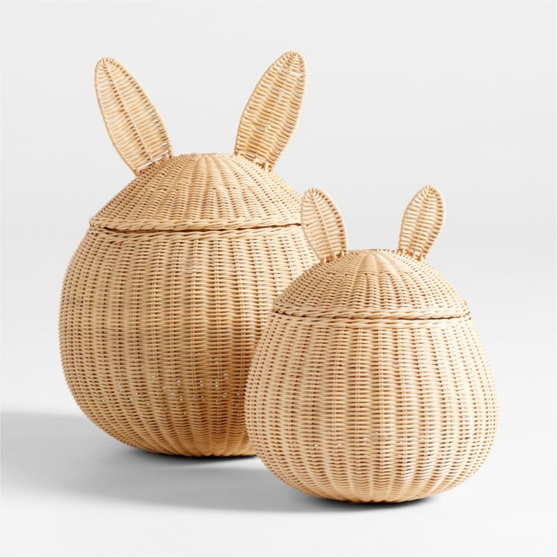 Large Wicker Bunny Floor Storage Basket - Image 2