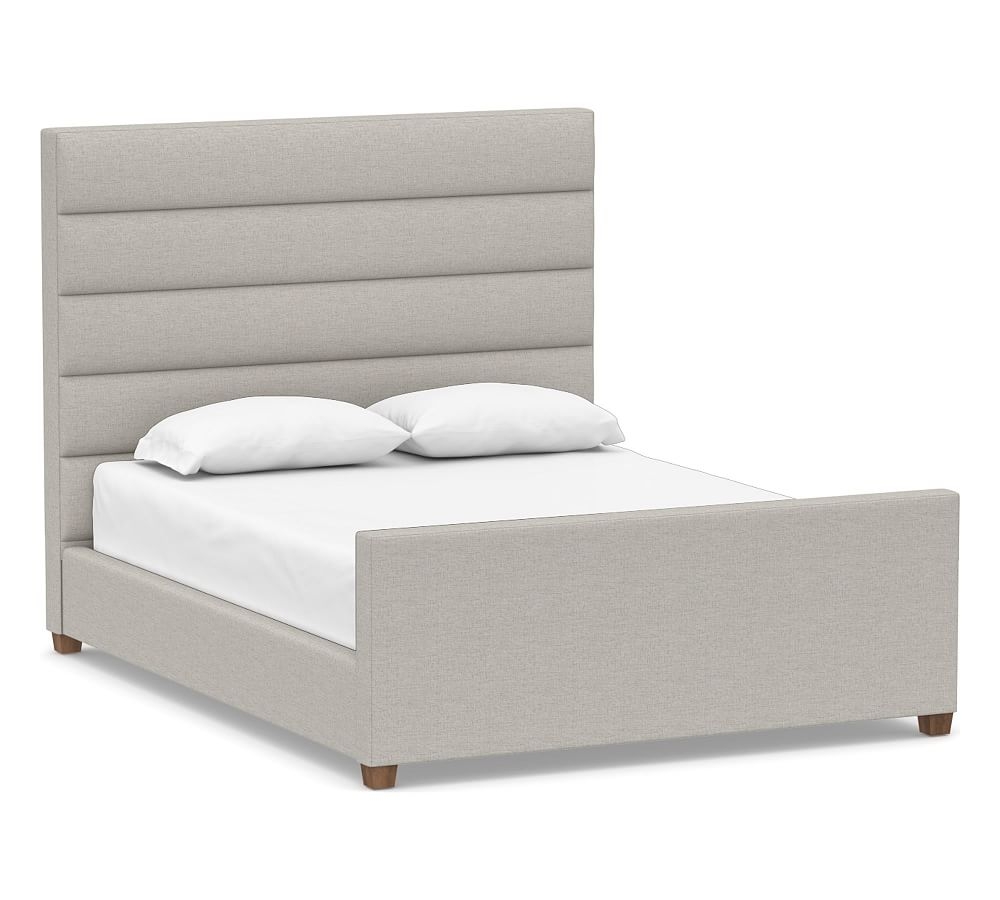 Daphne Channel Upholstered Platform Bed, King, Heathered Twill Stone - Image 0