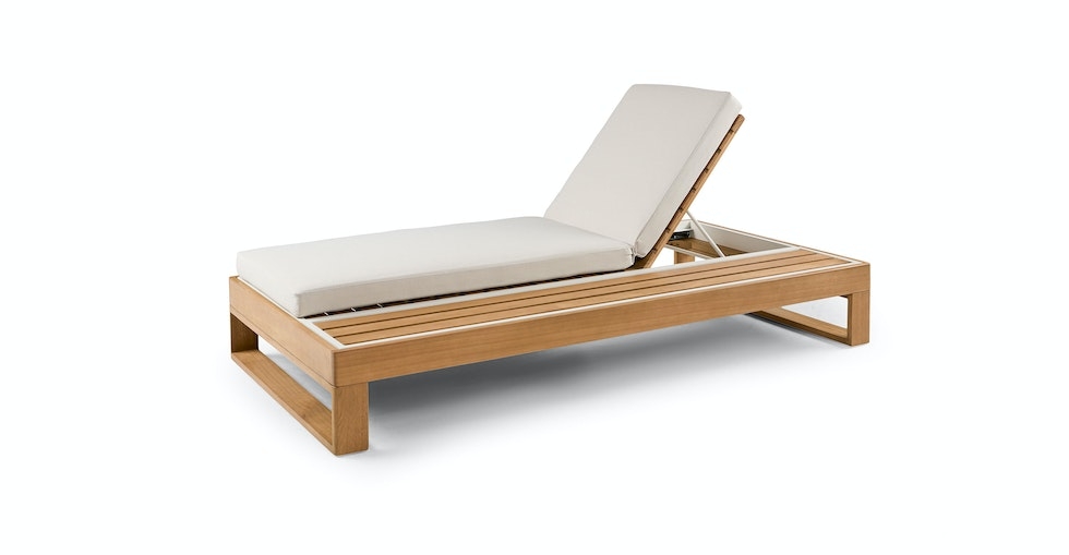 Toro 80.5" Outdoor Chaise Lounge - Dravite Ivory - Image 0