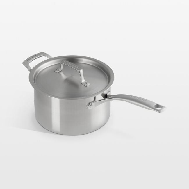 Le Creuset ® Essential Stainless Steel 4-Qt. Covered Saucepan - Image 0