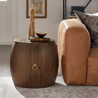 Steil Solid Wood Drum End Table - Image 0