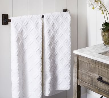 Blakely Organic Sculpted Hydrocotton Hand Towel, White - Image 3