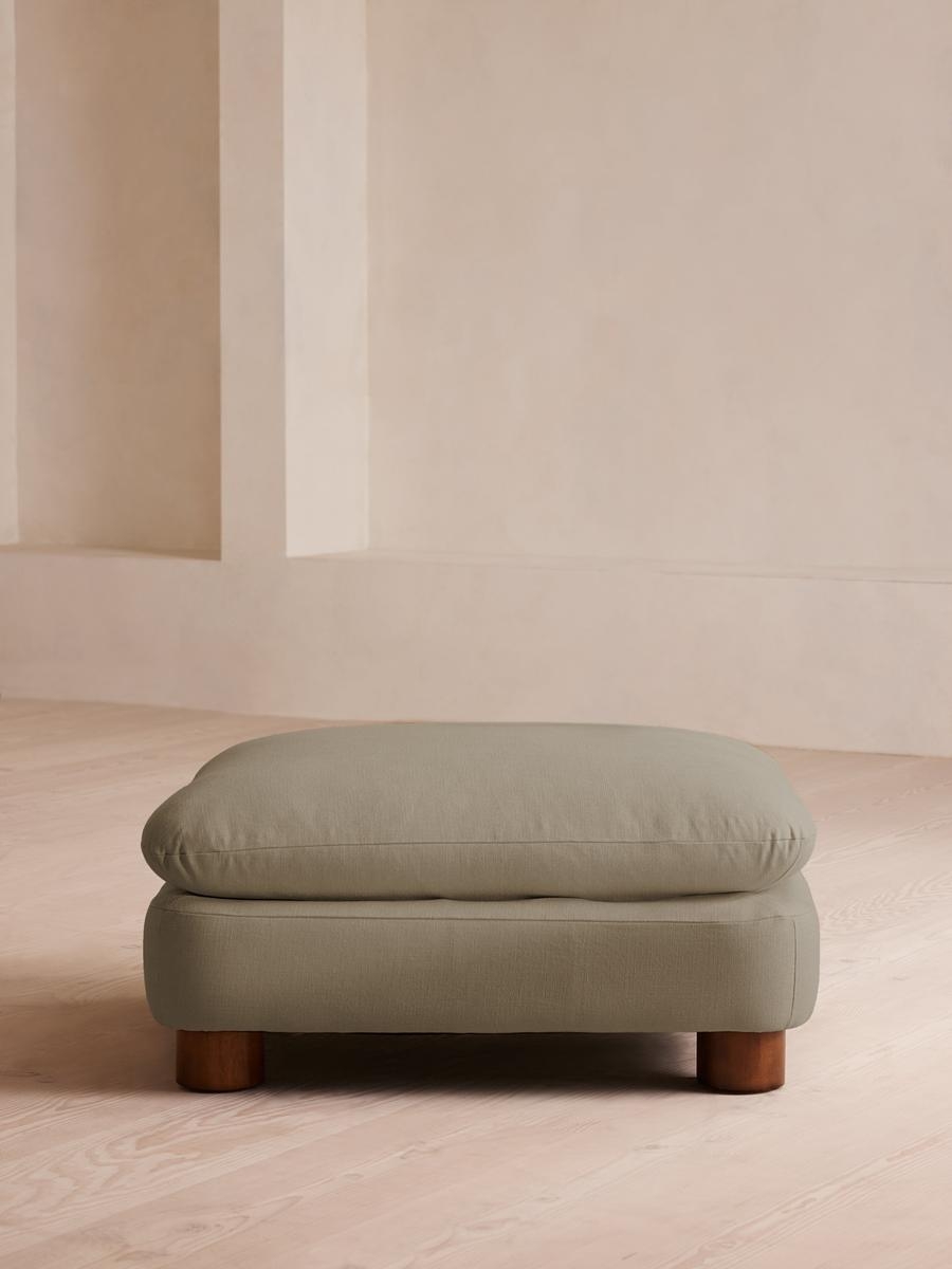 Vivienne Ottoman, Linen, Sage, US - Image 0