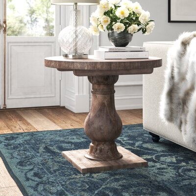 Jarrell Solid Wood Pedestal End Table - Image 0