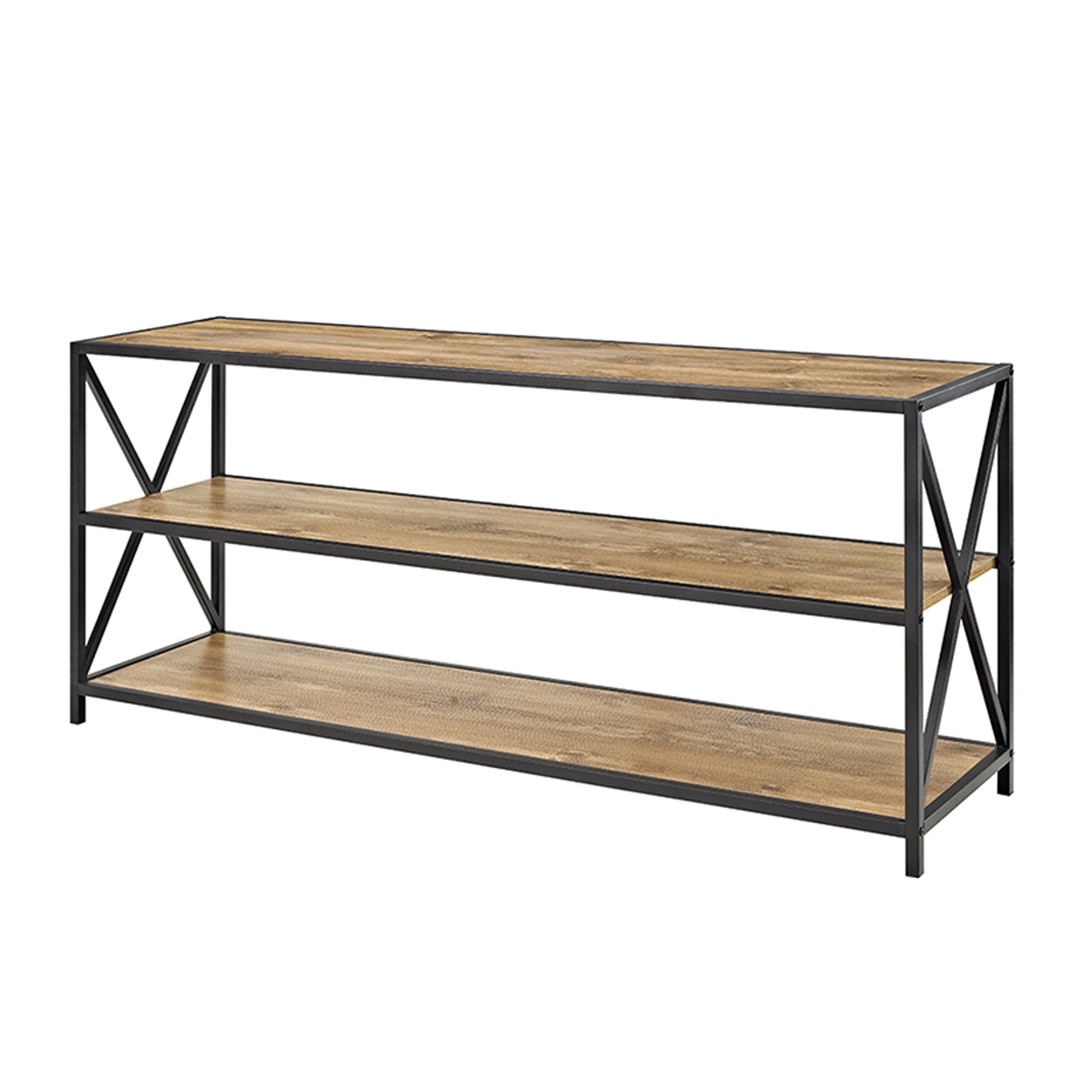 X Frame 60" Industrial Bookshelf - Barnwood - Image 2