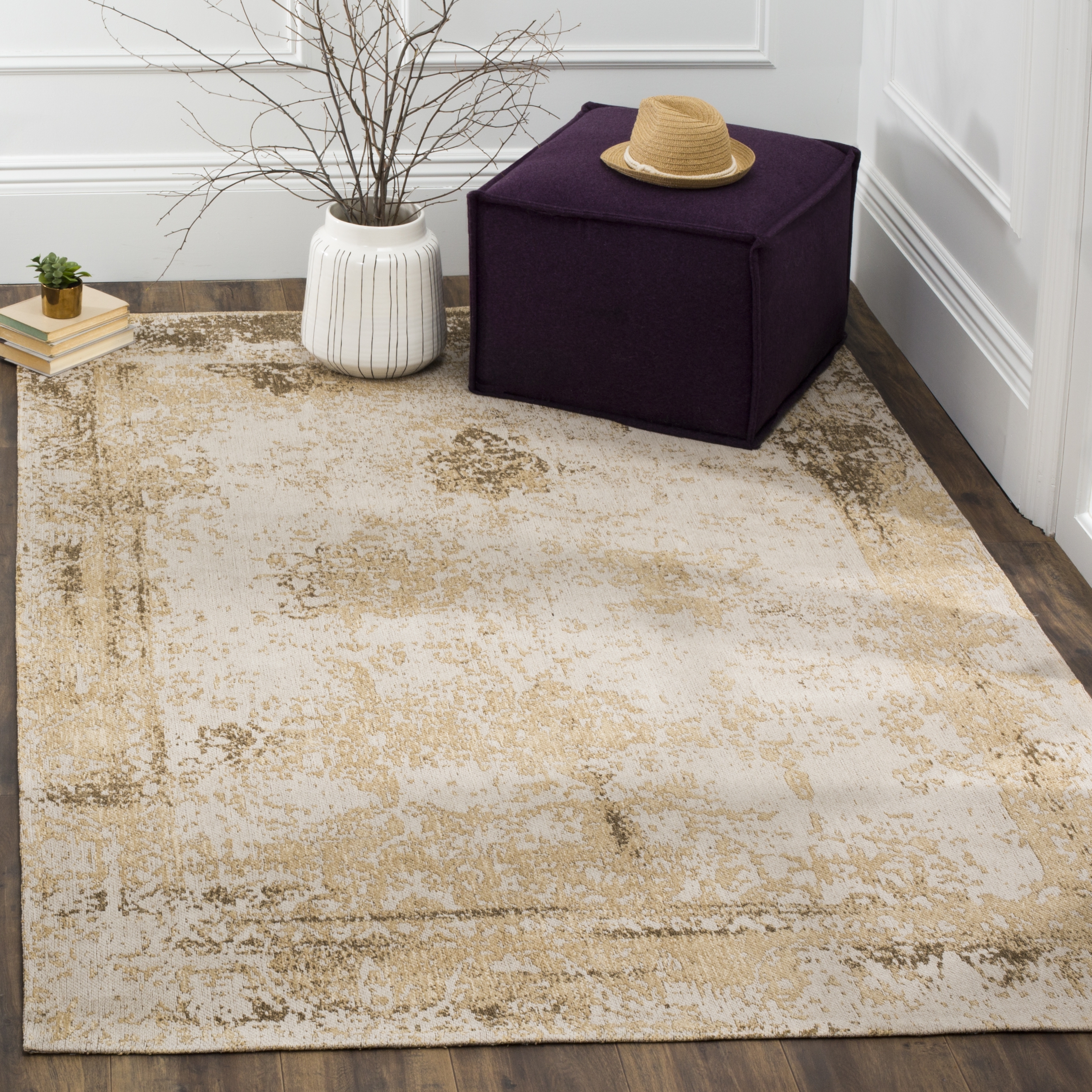 Arlo Home Woven Area Rug, CLV125K, Sand,  5' X 8' - Image 1