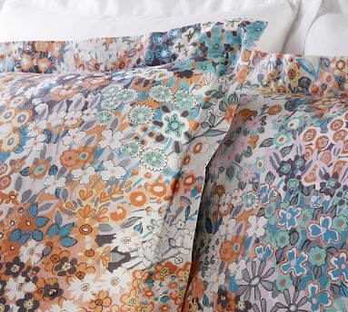 Amelia Floral Percale Duvet Cover, Full/Queen - Image 1