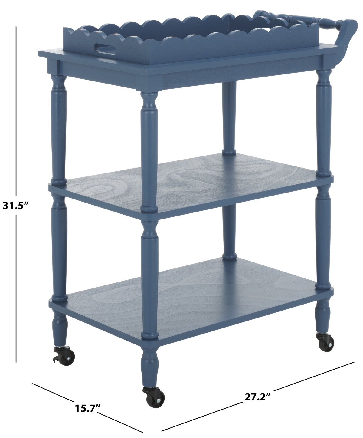 Haven 3 Tier Dining Cart - Blue - Image 9