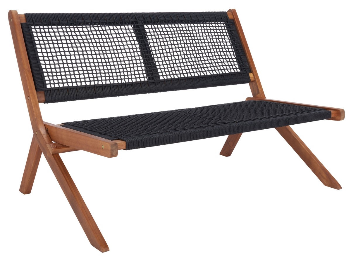 Kobina 5 Pc Outdoor Living Set - Natural/Black - Safavieh - Image 6