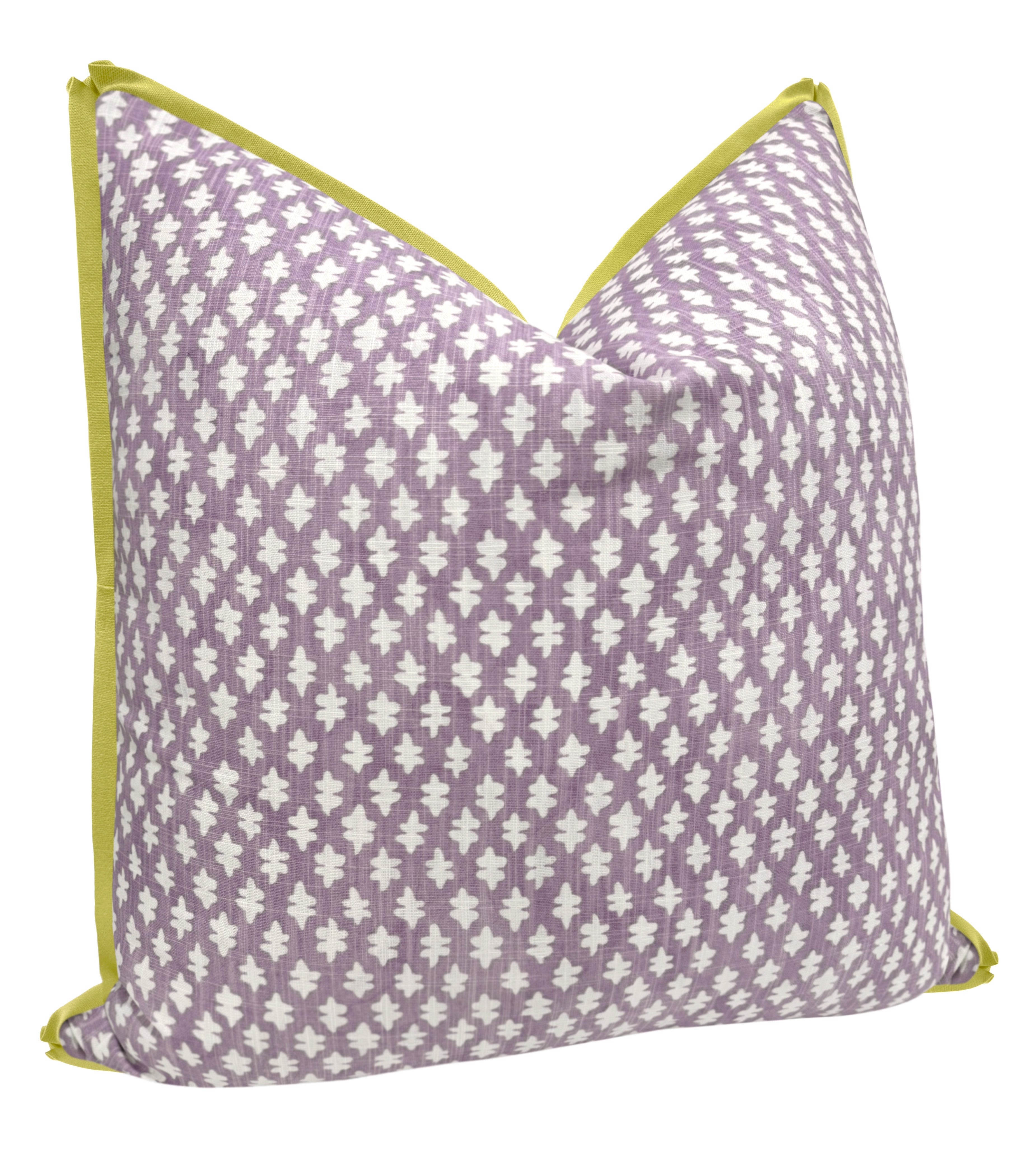 TILLY PRINT // LAVENDER | LDC - 20" X 20" / BUTTERFLY FLANGE / Chartreuse - Image 1