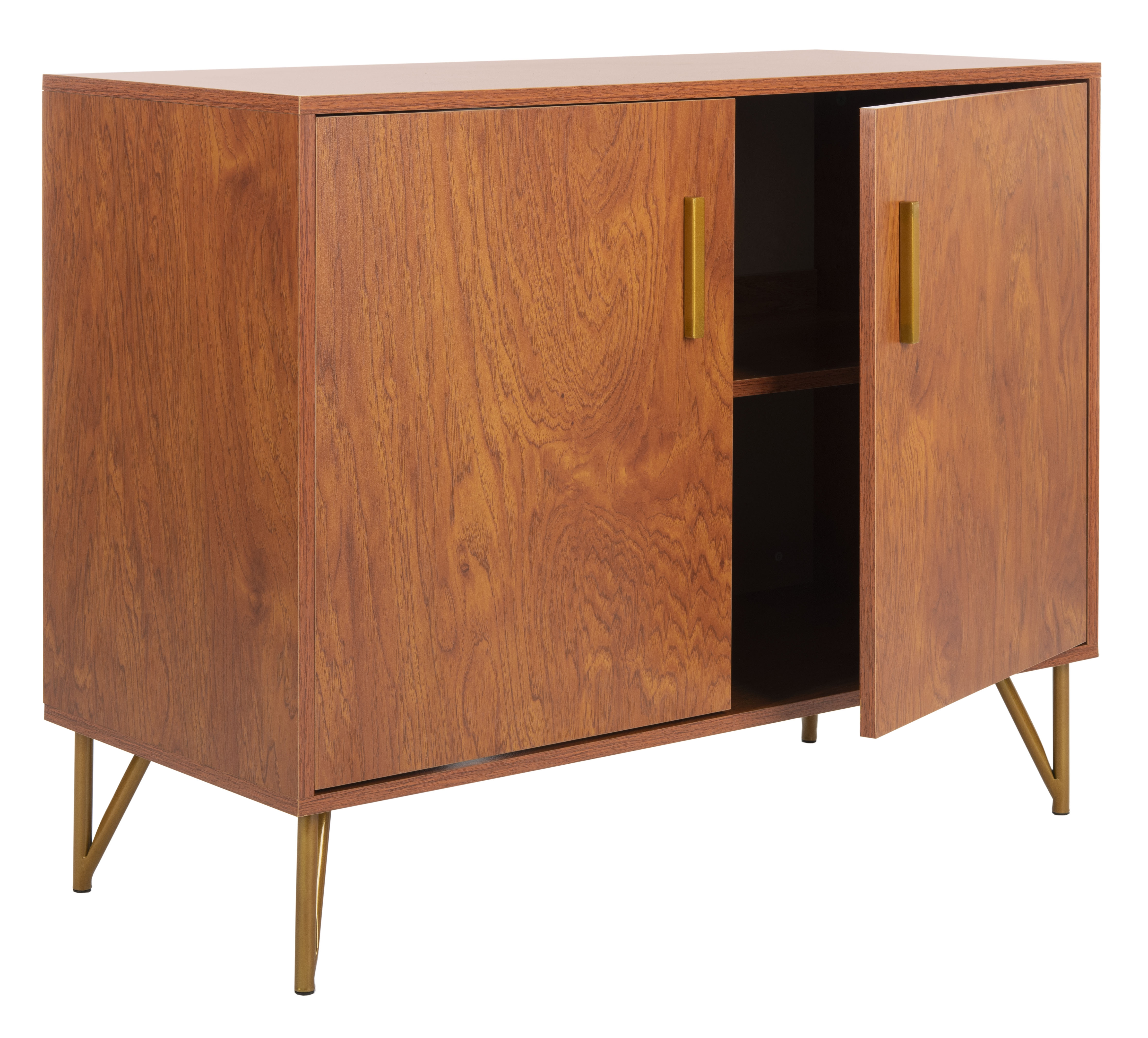 Pine 2 Door Modular Tv Unit - Natural/Gold - Safavieh - Image 2
