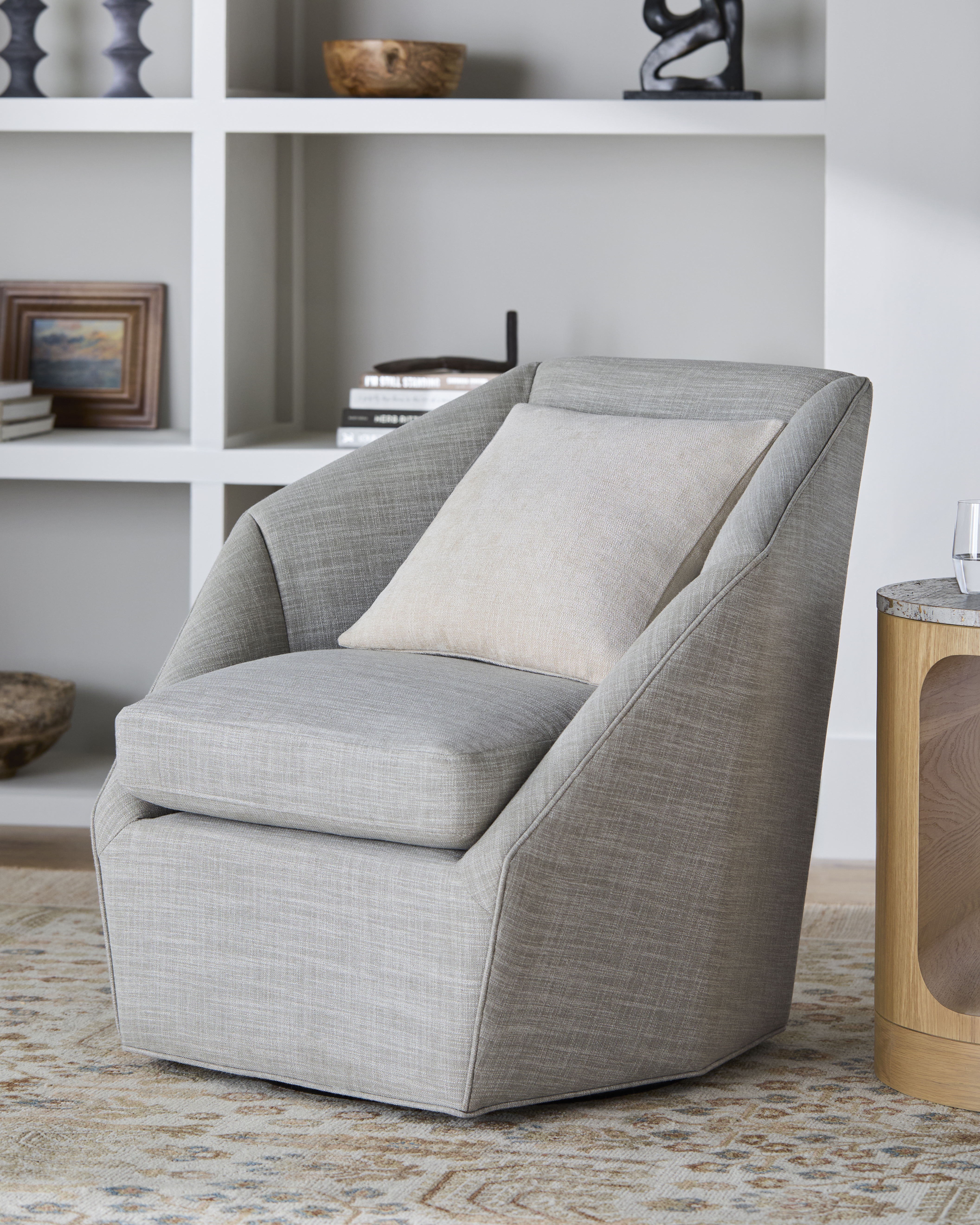 Neve Polyester 32"H x 32"W x 31"D Swivel Chair - Image 1