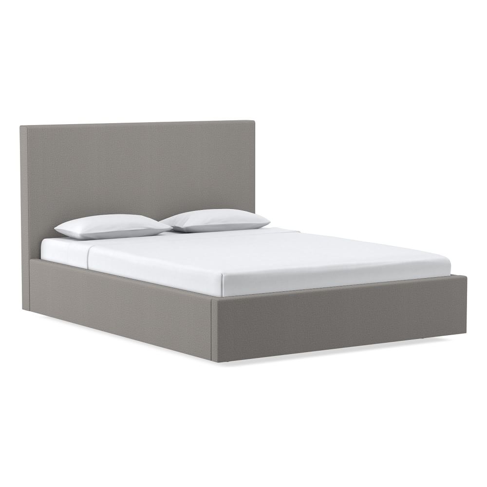Emmett No Tufting Low Profile Bed, Queen, YDLW, Pearl Gray, No-Show Leg - Image 0